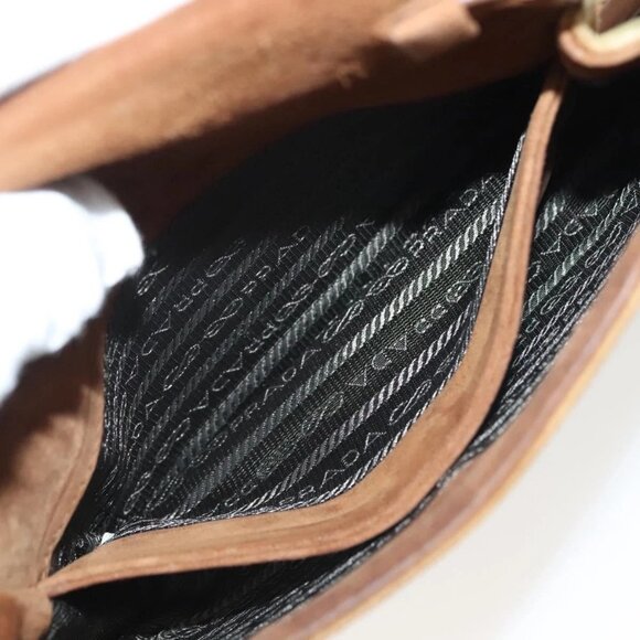 PRADA Chain Kaye Shoulder Bag Velor Beige Gold Auth 141360 - Picture 13 of 16